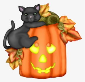 Download Orange Clipart Clip Art Autumn Cat Halloween - Good Morning Halloween Gif, HD Png Download, Transparent PNG