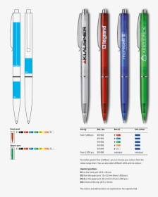 Schneider Frosty Retractable Ballpoint Pen Print Areas - Plan, HD Png Download, Transparent PNG
