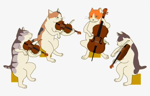 Quartet, Cat, Violin, Cello, Viola, Stage, Music - String Instrument, HD Png Download, Transparent PNG
