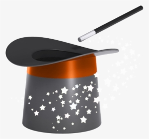 Bigstock Magic Hat And Wand With A Twir 17208044 Orange - Top Hat And Wand, HD Png Download, Transparent PNG