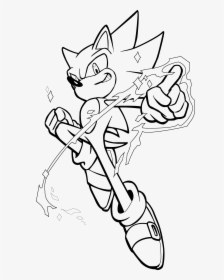 Super Sonic Drawing - Super Sonic Black And White, HD Png Download, Transparent PNG