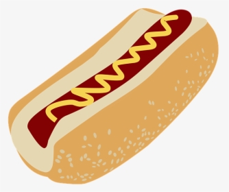 Bun, Dog, Hot, Mustard, White, Tasty, Snack - Hot Dog Illustration Png, Transparent Png, Transparent PNG