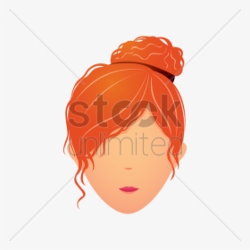 Girl With Curly Hair Bun Clipart - Illustration, HD Png Download, Transparent PNG