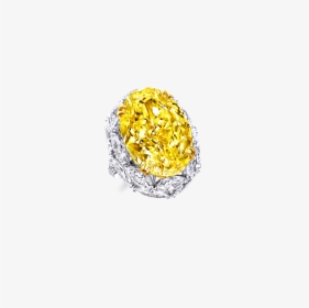 A Graff Yellow And White Diamond Ring Featuring A Fancy - Graff Ov Shape Diamond Ring, HD Png Download, Transparent PNG