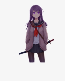 Anime School Girl With Sword , Png Download - Anime School Girl Transparent, Png Download, Transparent PNG