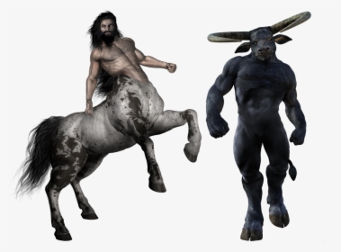 Centaur, Minotaur, Monster, Creature, Beast, Half-human - Minotaur Centaur, HD Png Download, Transparent PNG
