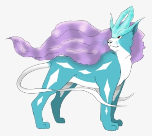 Suicune Is A Slim, Quadruped, Blue, Mammalian Pokémon - Illustration, HD Png Download, Transparent PNG