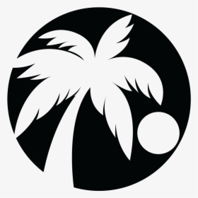 Palm Tree Moon Over Miami - Cartoon Black Palm Tree, HD Png Download, Transparent PNG