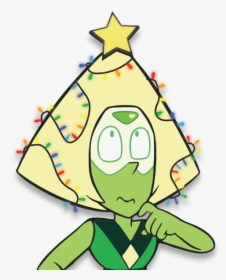 Green,cartoon,clip Art,fictional Character - Steven Universe Peridot Christmas, HD Png Download, Transparent PNG
