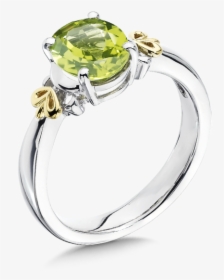 Peridot Ring In 18k Gold & Sterling Silver - Pre-engagement Ring, HD Png Download, Transparent PNG
