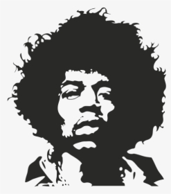 Jimi Hendrix Wall Decal Sticker Art - Jimi Hendrix Black And White Painting, HD Png Download, Transparent PNG