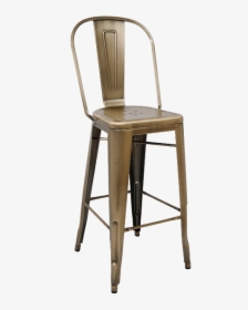 Bistro Style Metal Bar Stool In Brass Finish - Μεταλλικα Σκαμπο Με Πλατη, HD Png Download, Transparent PNG