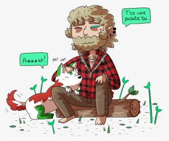 Dog And Lumberjack - Cartoon, HD Png Download, Transparent PNG