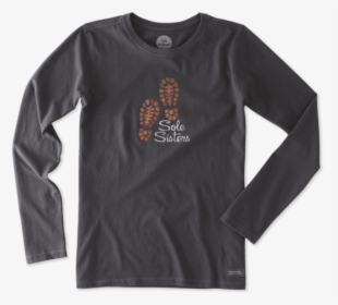 Women S Sole Sisters Boot Print Long Sleeve Crusher - Long-sleeved T-shirt, HD Png Download, Transparent PNG