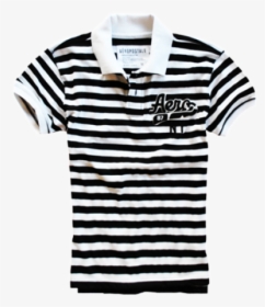 ~aeropostale Black & White Stripes Polo Tshirt, HD Png Download, Transparent PNG