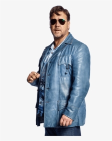 Russell Crowe Blue Leather Jacket, HD Png Download, Transparent PNG
