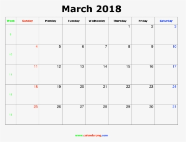 March 2018 Calendar Png Huy Tran Medium, Transparent Png, Transparent PNG