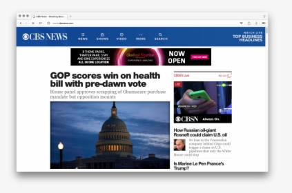 Cbs News Website, 2017, HD Png Download, Transparent PNG