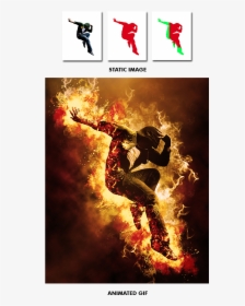 Gif Animated Fire Photoshop Action By Smartestmind, HD Png Download, Transparent PNG