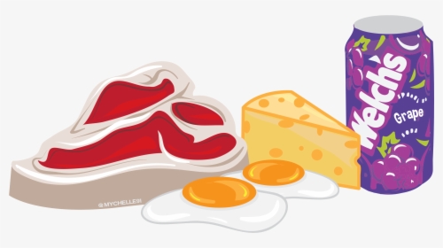 Image Of Tbone Steak, Cheese, Eggs, Welchs Grape Sticker, HD Png Download, Transparent PNG