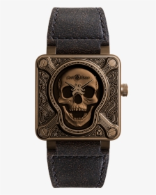 Luxury Cheap Bell & Ross Br S White Ceramic Brs Wh - Bell And Ross Skull Bronze, HD Png Download, Transparent PNG