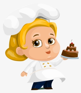 Chef, Cake, Woman, Lady, Female, Chubby, Hat, Dressed - Pastry Chef Cartoon Png, Transparent Png, Transparent PNG