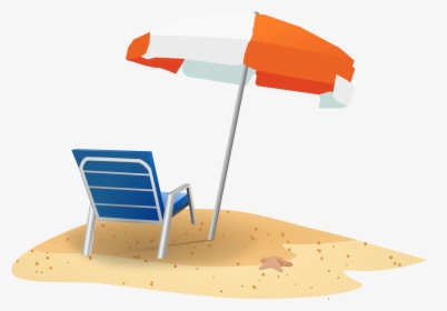 Beach Chair And Umbrella Clipart, HD Png Download, Transparent PNG