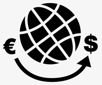 Earth Globe Grid With Euros And Dollars Signs - Airplane And World Png, Transparent Png, Transparent PNG