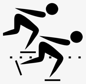 Track Clipart Hurdler - Speed Skating Olympic Symbol, HD Png Download, Transparent PNG
