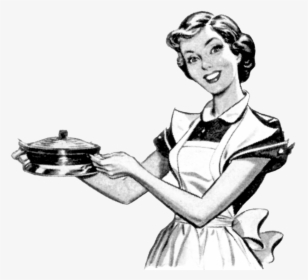Best Woman Cooking - Vintage Woman Cooking Clipart, HD Png Download, Transparent PNG