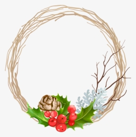 Vector Transparent Wreath Christmas Decoration Transprent - Wreath Vector Png Hd, Png Download, Transparent PNG