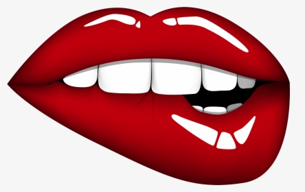 Red Mouth Png Clipart Image - Biting Lips Png, Transparent Png, Transparent PNG