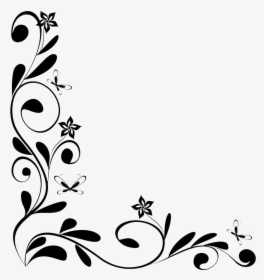 Flower Borders And Frames Clipart - Border Design Black And White, HD Png Download, Transparent PNG