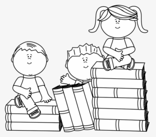 Black And White Kids Sitting On Books - Camp I Am Me, HD Png Download, Transparent PNG