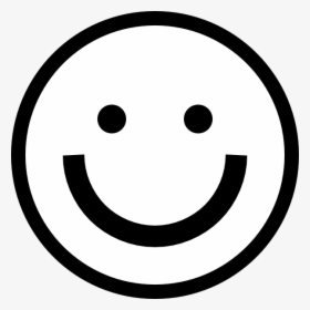 Black And White Smiley - Happy Emoji Black And White, HD Png Download, Transparent PNG