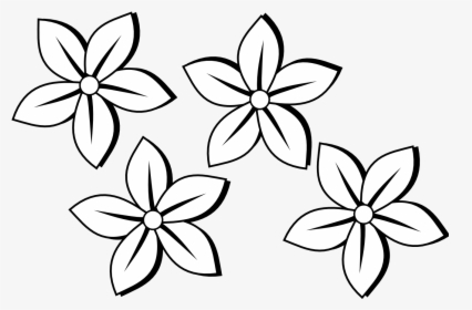 Free White Flower Clipart - Flowers Drawing Black And White, HD Png Download, Transparent PNG