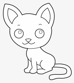 Cat Clipart Kawaii - Cat Coloring Clipart Png, Transparent Png, Transparent PNG