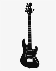 Black And White Bass Guitar Png, Transparent Png, Transparent PNG
