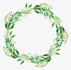 Transparent Herbs Clipart - Green Watercolor Wreath Png, Png Download, Transparent PNG