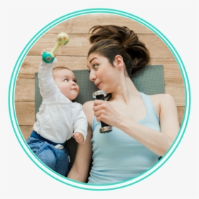 Transparent Baby Hair Png - Mom Working Out With Kids, Png Download, Transparent PNG