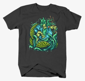 Blue Outline Poseidon Neptune God Of The Sea Trident - Boss T Shirts Animal, HD Png Download, Transparent PNG