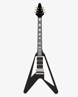 Explorer Electric Flying Guitar Les Black Paul Clipart - Flying V Guitar Vector, HD Png Download, Transparent PNG