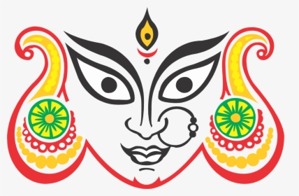 Durga Maa Face Png - Durga Maa Face Drawing, Transparent Png, Transparent PNG