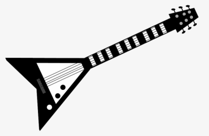Transparent White Guitar Png - Black And White Electric Guitar Clipart, Png Download, Transparent PNG