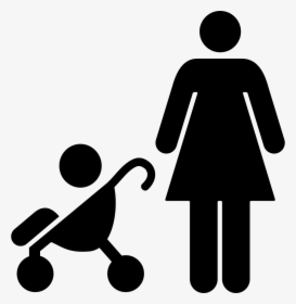 Mother With Baby On Stroller Comments - Red Female Toilet Sign, HD Png Download, Transparent PNG