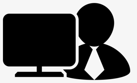 Worker In Front Of A Computer Monitor Comments - Employee Icon Png, Transparent Png, Transparent PNG