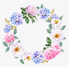 Flower Wreath Watercolor - Flower Wreath Watercolor Png, Transparent Png, Transparent PNG