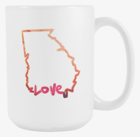 Love Georgia State Flag Map Outline 15oz Mug - Mug, HD Png Download, Transparent PNG