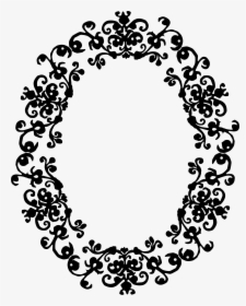 Round Floral Black And White Border, HD Png Download, Transparent PNG