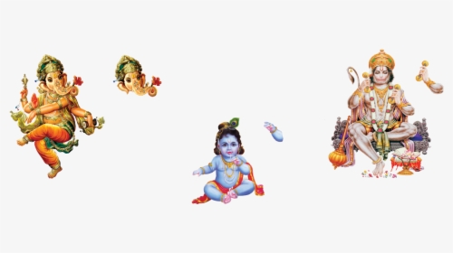 Transparent Hanuman Png - Krishna Hanuman And Ganesh, Png Download, Transparent PNG